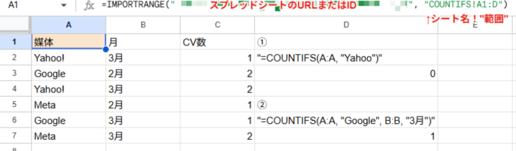IMPORTRANGE関数(インポートレンジ)